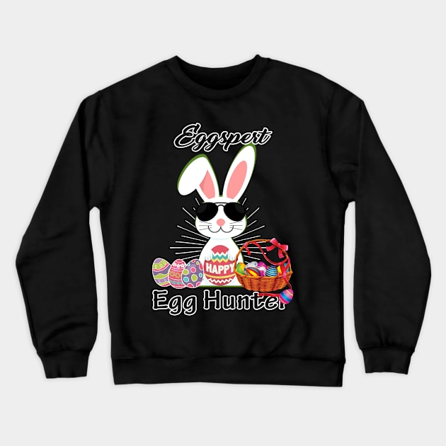 Eggspert Hunter Funny Easter Day Gift Men Women Girls Boys Kids Crewneck Sweatshirt by wonderws